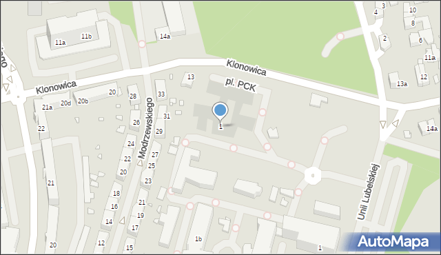 Szczecin, Plac Polskiego Czerwonego Krzyża, 1, mapa Szczecina