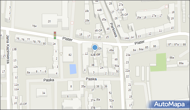 Szczecin, Plater Emilii, 82B-OF, mapa Szczecina