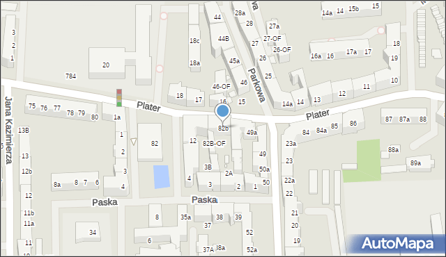 Szczecin, Plater Emilii, 82b, mapa Szczecina