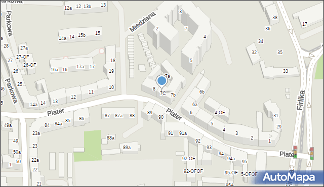 Szczecin, Plater Emilii, 7C, mapa Szczecina