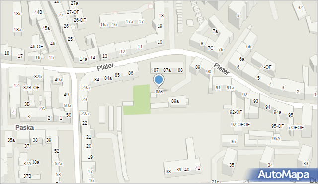 Szczecin, Plater Emilii, 88a, mapa Szczecina