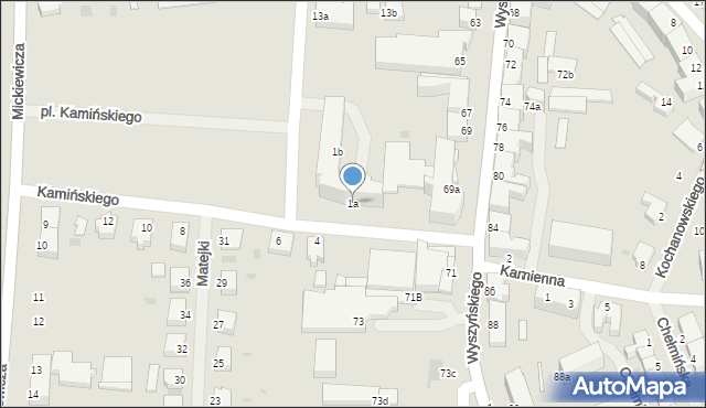 Szczecinek, Plac Kamińskiego Aleksandra, hm., 1a, mapa Szczecinek