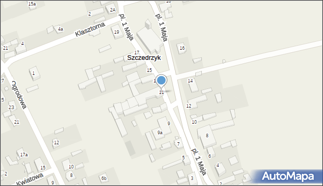 Szczedrzyk, Plac 1 Maja, 11, mapa Szczedrzyk