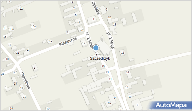 Szczedrzyk, Plac 1 Maja, 17, mapa Szczedrzyk