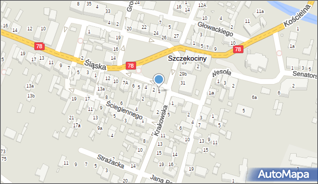 Szczekociny, Plac Kościuszki Tadeusza, gen., 1, mapa Szczekociny