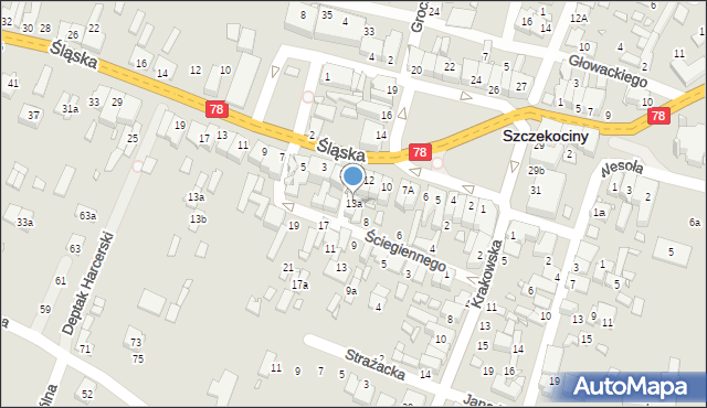 Szczekociny, Plac Kościuszki Tadeusza, gen., 13a, mapa Szczekociny