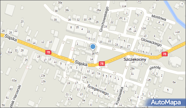 Szczekociny, Plac Kościuszki Tadeusza, gen., 16, mapa Szczekociny