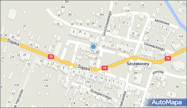 Szczekociny, Plac Kościuszki Tadeusza, gen., 18A, mapa Szczekociny