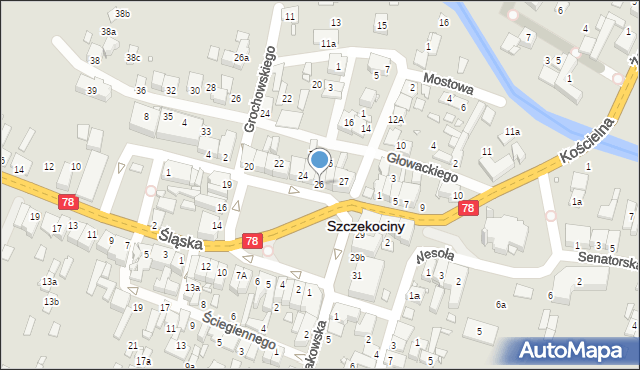 Szczekociny, Plac Kościuszki Tadeusza, gen., 26, mapa Szczekociny