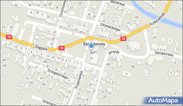 Szczekociny, Plac Kościuszki Tadeusza, gen., 29b, mapa Szczekociny
