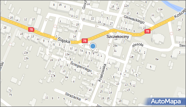 Szczekociny, Plac Kościuszki Tadeusza, gen., 4, mapa Szczekociny