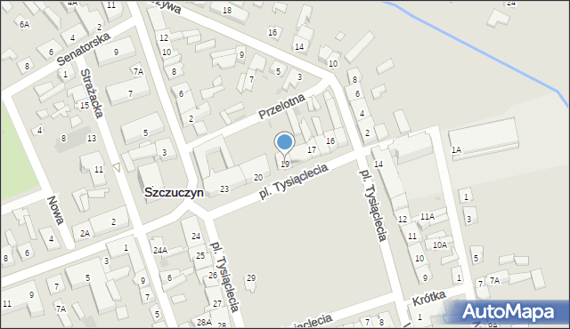 Szczuczyn, Plac Tysiąclecia, 19, mapa Szczuczyn