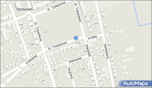 Szczuczyn, Plac Tysiąclecia, 7, mapa Szczuczyn