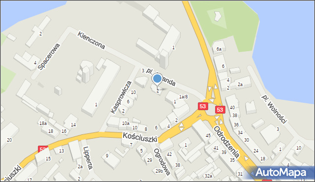Szczytno, Plac Juranda, 2, mapa Szczytno