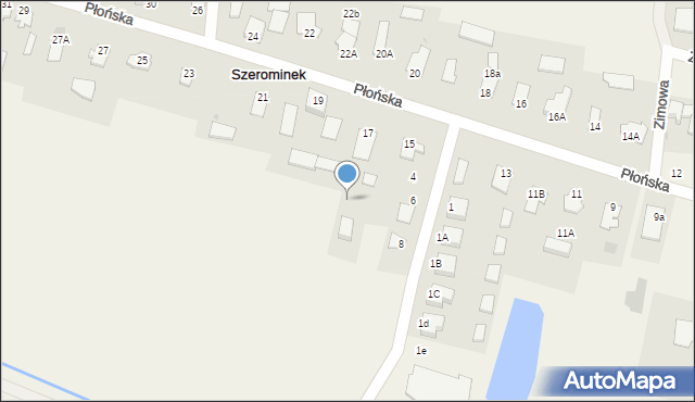 Szerominek, Płońska, 17a, mapa Szerominek