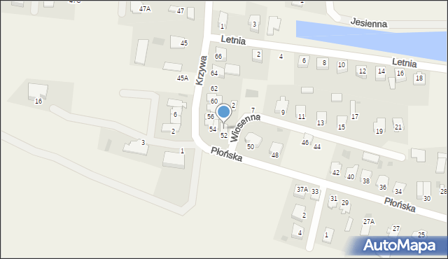 Szerominek, Płońska, 52A, mapa Szerominek