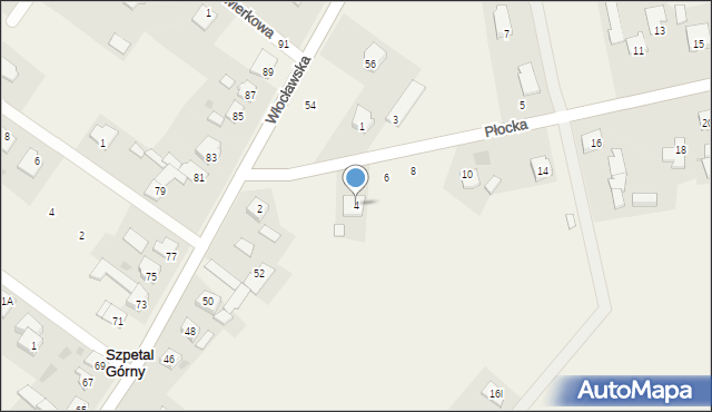 Szpetal Górny, Płocka, 4, mapa Szpetal Górny