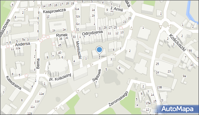 Szprotawa, Plac Ewangelicki, 2, mapa Szprotawa