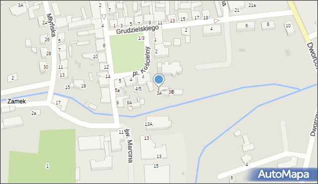 Szubin, Plac Kościelny, 3A, mapa Szubin