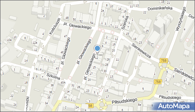 Tarnobrzeg, Plac Głowackiego Bartosza, 11, mapa Tarnobrzegu