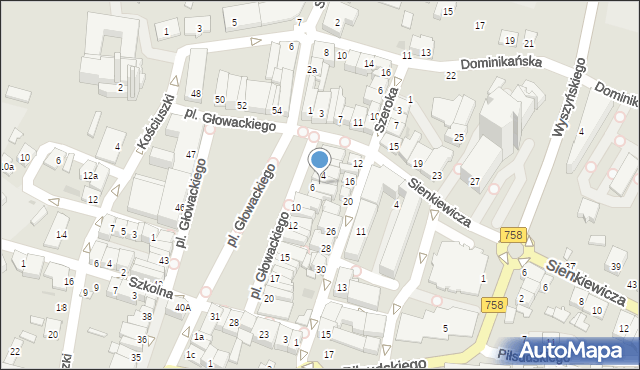 Tarnobrzeg, Plac Głowackiego Bartosza, 5, mapa Tarnobrzegu