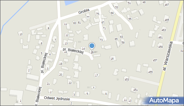 Tarnobrzeg, Plac Matki Białeckiej Kolumby, 15, mapa Tarnobrzegu