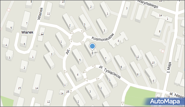 Tarnobrzeg, Plac Tysiąclecia, 6, mapa Tarnobrzegu