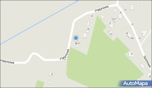 Tarnobrzeg, Platynowa, 26, mapa Tarnobrzegu