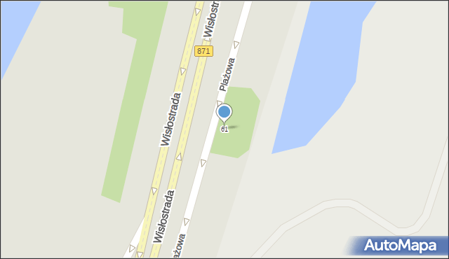 Tarnobrzeg, Plażowa, 61, mapa Tarnobrzegu