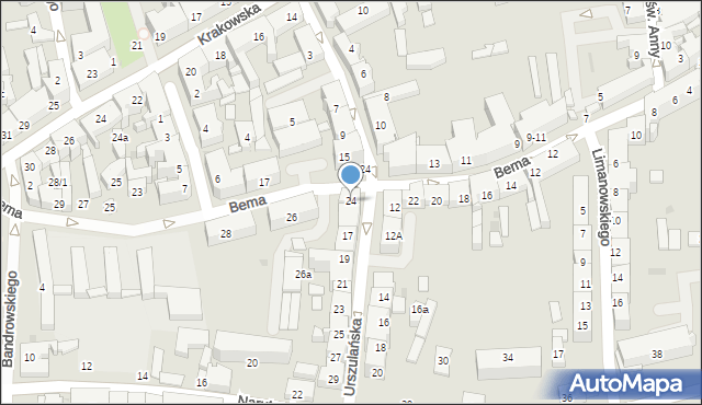 Tarnów, Plac Bema Józefa, gen., 24, mapa Tarnów