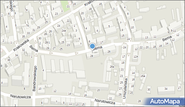 Tarnów, Plac Bema Józefa, gen., 28, mapa Tarnów