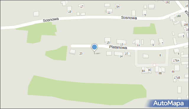 Tarnów, Platanowa, 18, mapa Tarnów
