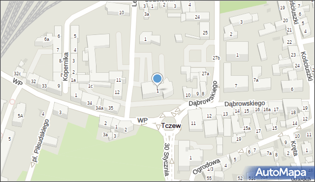 Tczew, Plac Piłsudskiego Józefa, marsz., 1, mapa Tczew