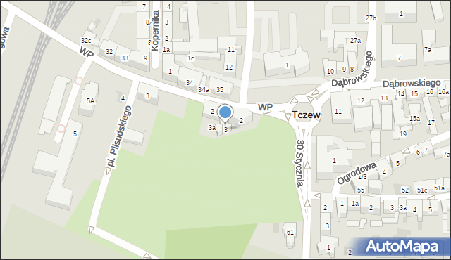 Tczew, Plac Piłsudskiego Józefa, marsz., 3, mapa Tczew