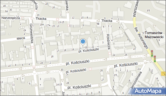 Tomaszów Mazowiecki, Plac Kościuszki Tadeusza, gen., 20/22, mapa Tomaszów Mazowiecki