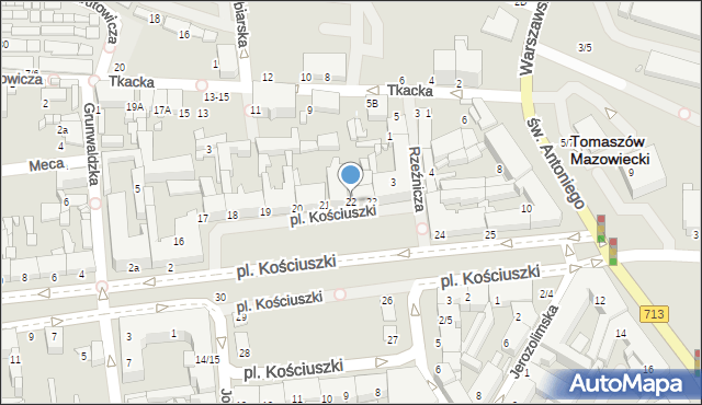 Tomaszów Mazowiecki, Plac Kościuszki Tadeusza, gen., 22, mapa Tomaszów Mazowiecki