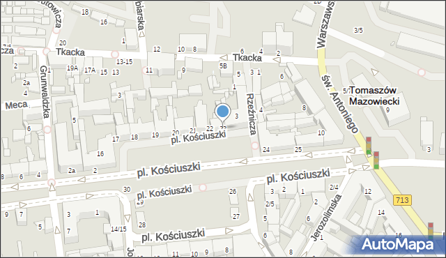 Tomaszów Mazowiecki, Plac Kościuszki Tadeusza, gen., 23, mapa Tomaszów Mazowiecki