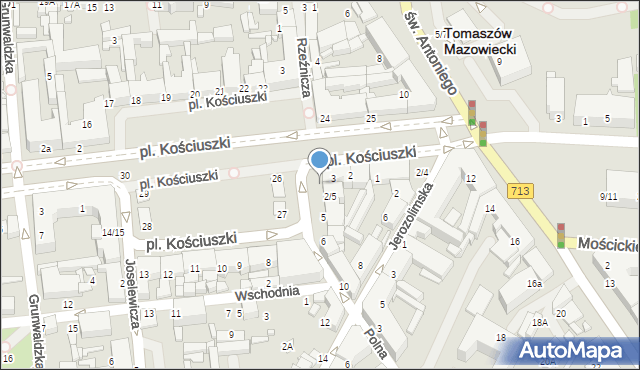 Tomaszów Mazowiecki, Plac Kościuszki Tadeusza, gen., 4, mapa Tomaszów Mazowiecki
