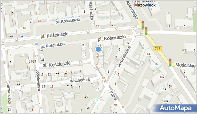 Tomaszów Mazowiecki, Plac Kościuszki Tadeusza, gen., 5a, mapa Tomaszów Mazowiecki