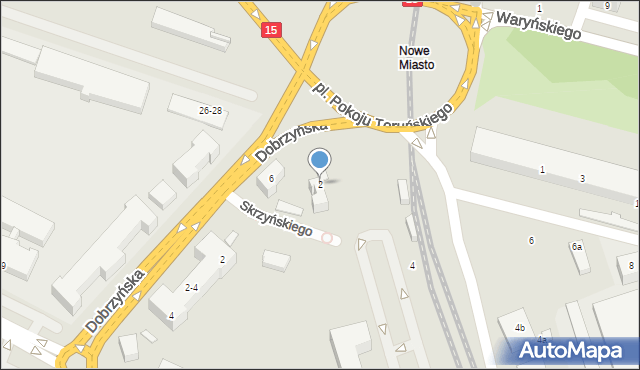 Toruń, Plac Pokoju Toruńskiego, 2, mapa Torunia