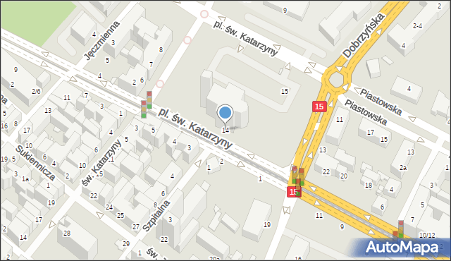 Toruń, Plac św. Katarzyny, 14, mapa Torunia