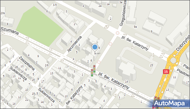 Toruń, Plac św. Katarzyny, 7, mapa Torunia