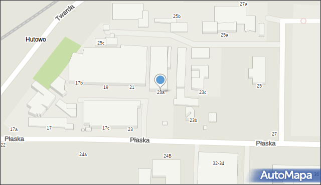 Toruń, Płaska, 23a, mapa Torunia