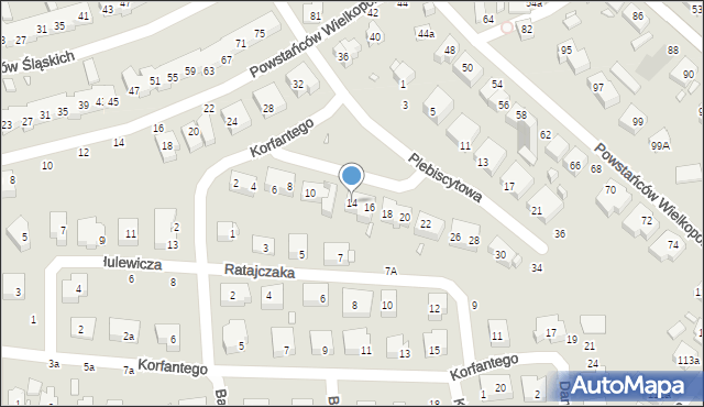 Toruń, Plebiscytowa, 14, mapa Torunia