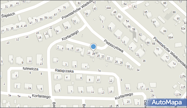 Toruń, Plebiscytowa, 16, mapa Torunia