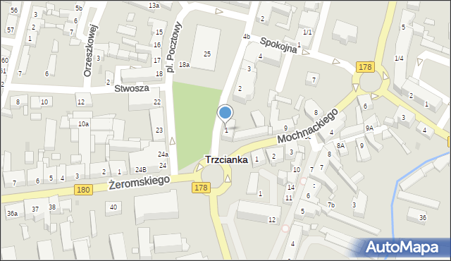 Trzcianka, Plac Pocztowy, 1, mapa Trzcianka