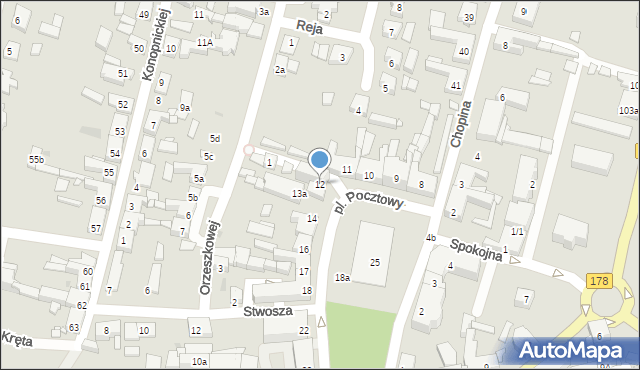 Trzcianka, Plac Pocztowy, 12, mapa Trzcianka