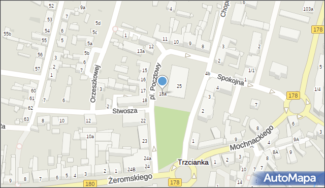 Trzcianka, Plac Pocztowy, 18a, mapa Trzcianka