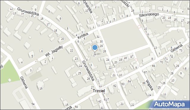 Trzciel, Plac Zjednoczenia Narodowego, 27, mapa Trzciel