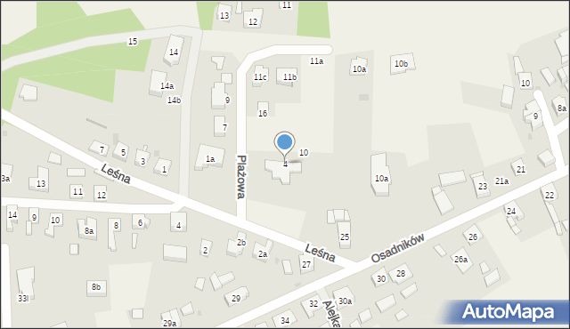 Trzebież, Plażowa, 4, mapa Trzebież